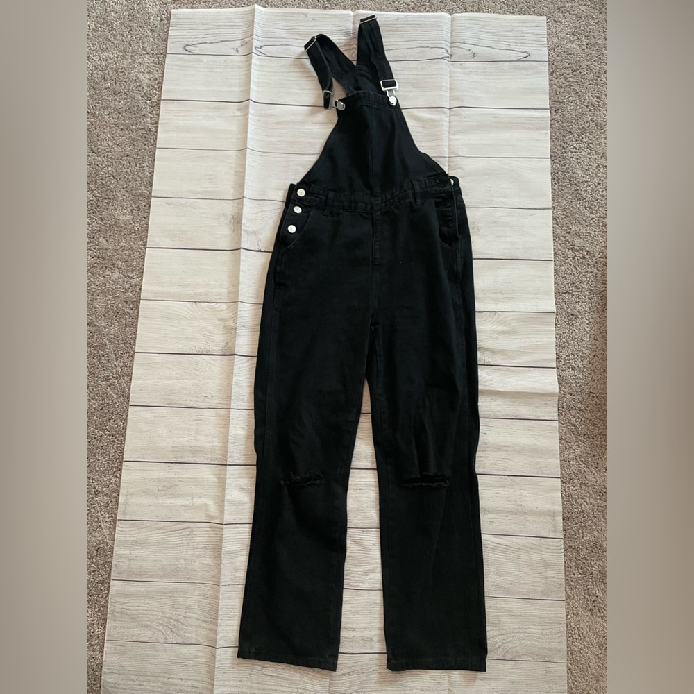 Pink Lily Black Overalls